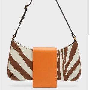 Jacquemus Brown and Orange Zebra Print Shoulder Bag